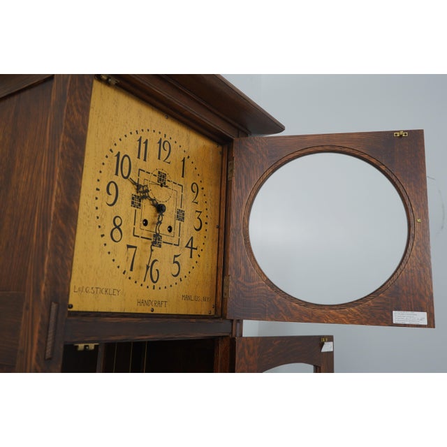 Stickley Stickley Mission Oak Arts & Crafts Grandfather Clock For Sale - Image 4 of 12