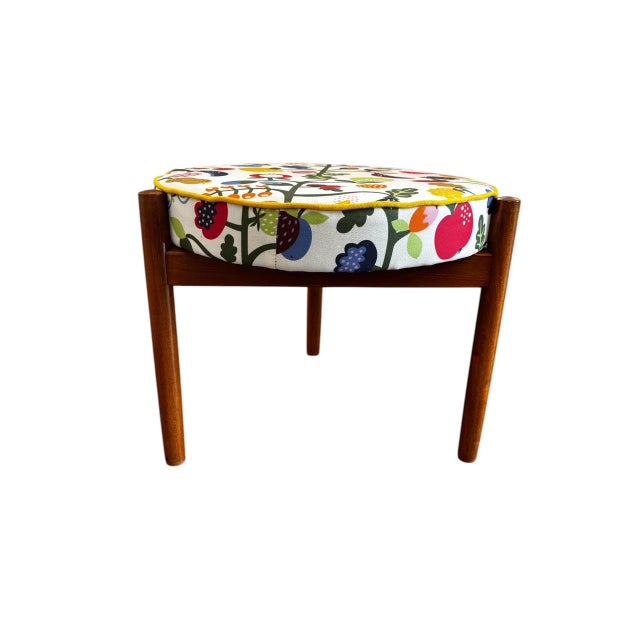 Brown Mid-Century Danish Ottoman by Hugo Frandsen, 1960s For Sale - Image 8 of 8