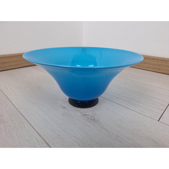 Mid-Century Modern Bowl in Blue Murano Glass from Venini, 1990s For Sale - Image 3 of 7