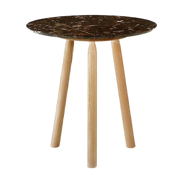 Ninna Round Table in Ash with Marble Top by Carlo Contin for Adentro For Sale