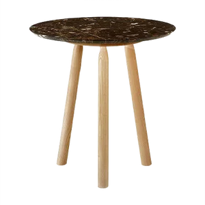 Ninna Round Table in Ash with Marble Top by Carlo Contin for Adentro