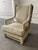 2010s Uttermost Schafer Linen Armchair For Sale - Image 5 of 12