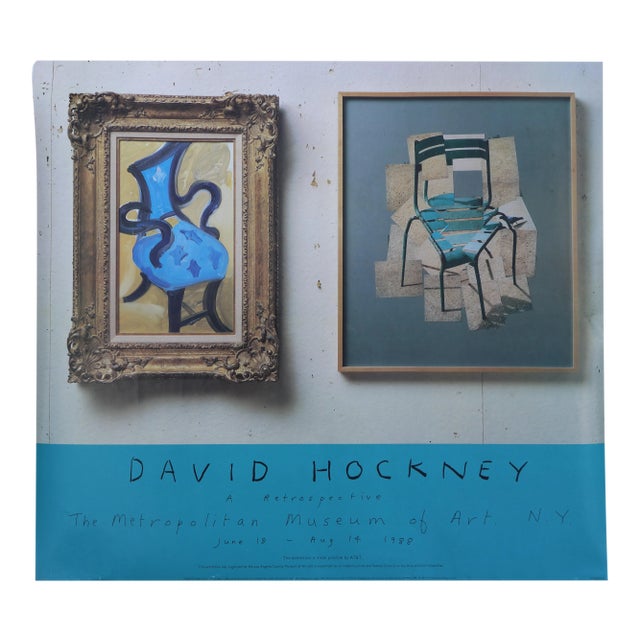1988 David Hockney a Retrospective Exhibition Poster For Sale