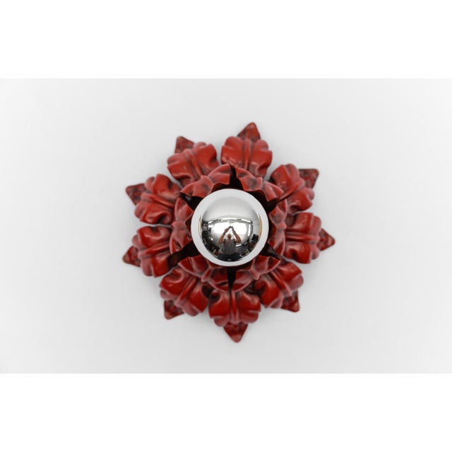 Red Florentine Ceiling Lamp from Kögl, Germany, 1960s For Sale - Image 9 of 16