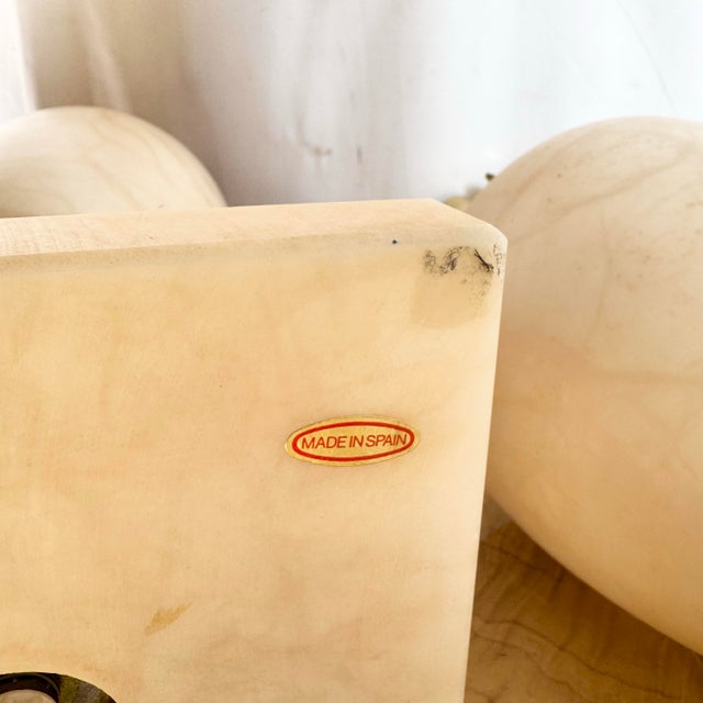 Alabaster Vintage Spanish Alabaster Crystal and Lucite Table Lamps - A Pair For Sale - Image 8 of 9