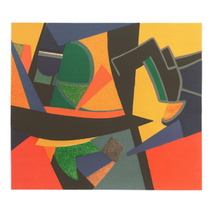 'Abstract in Coral and Gold' by Maurice Estève, Academie Colarossi, Grand Prix National Des Arts