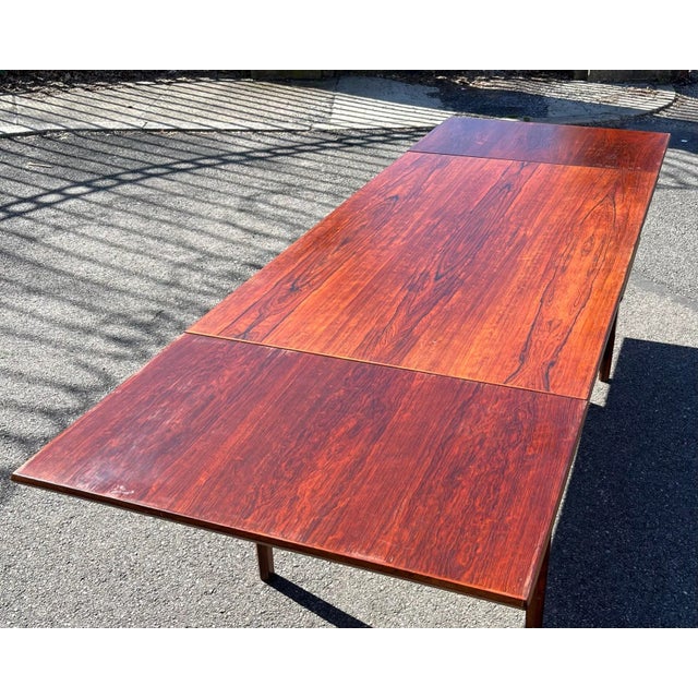 Auburn Rosewood Mid-Century Modern Draw-Leaf Dining Table For Sale - Image 8 of 10