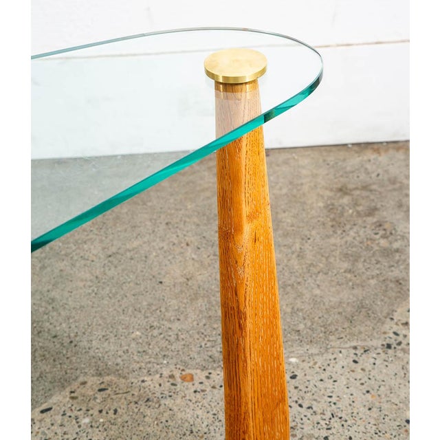 Brown 1960s Mid Century Modern Side Table Set Noguchi Style Nightstand White Oak Pair Two Nm For Sale - Image 8 of 12