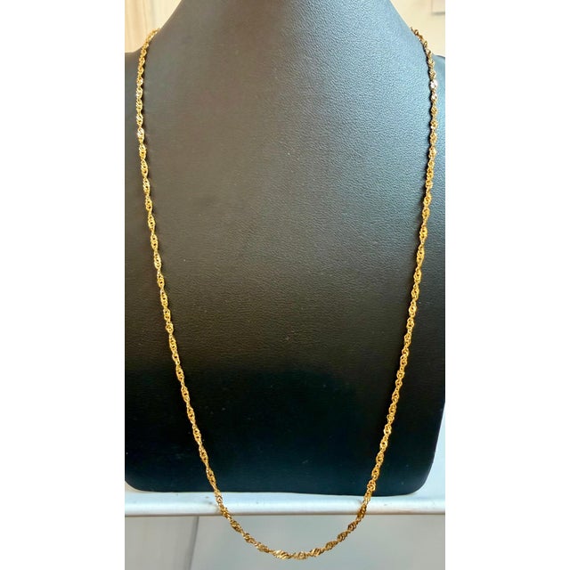 Modern Vintage 18 Karat Yellow Gold 4 Gm, Link Chain, 2.0 Mm Necklace, 22" Long For Sale - Image 3 of 8