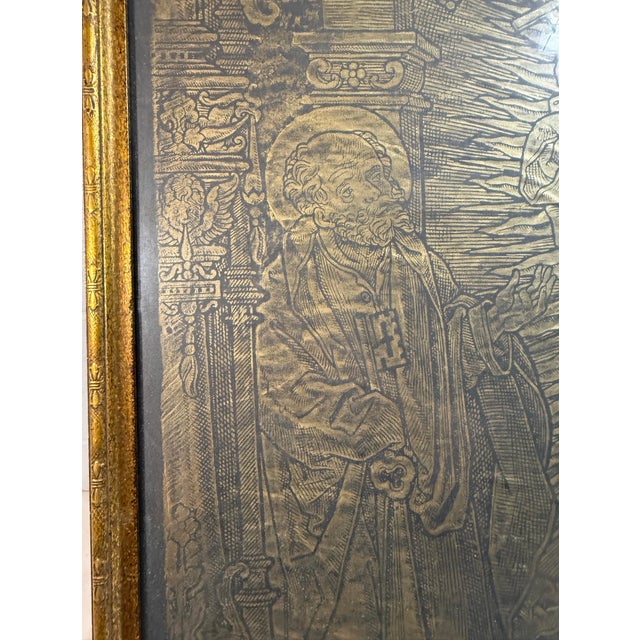Large Antique Religious Brass Rubbing of the 1535 Memorial of Canon Henry Oskens For Sale - Image 14 of 15