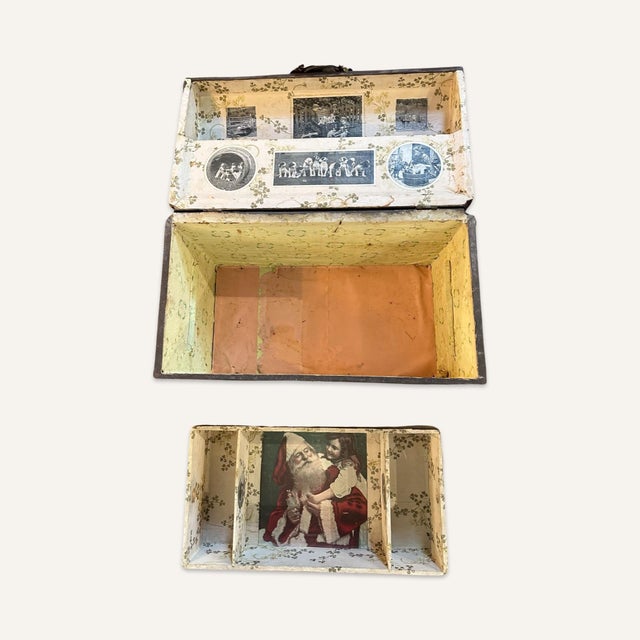 Late 19th Century Late 19th Century Child’s Trunk With Interior Decoration For Sale - Image 5 of 9
