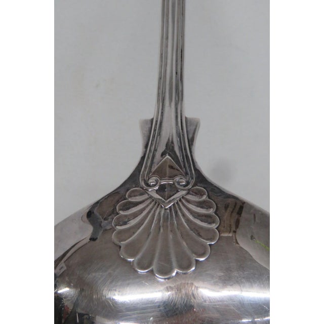 Silver Mid 20th Century Lewis Rose and Co LTD Sheffield England Silverplate Ladle Scrollwork Motif For Sale - Image 8 of 11