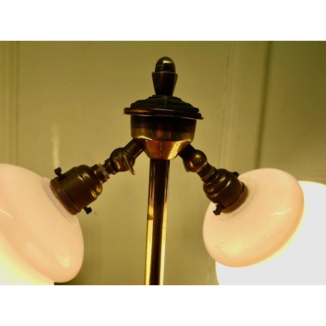Brass Twin Angled Reading Lamp, 1920 For Sale - Image 4 of 8