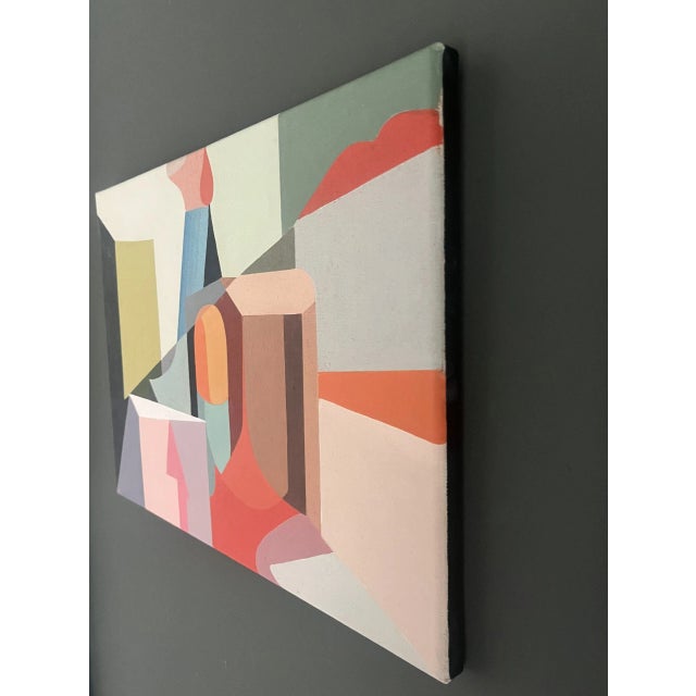 2024 Contemporary 'Goes Up, Comes Down' Abstract Still Life Acrylic Painting by Irish Artist Jenny Belton, Unframed For Sale - Image 4 of 8