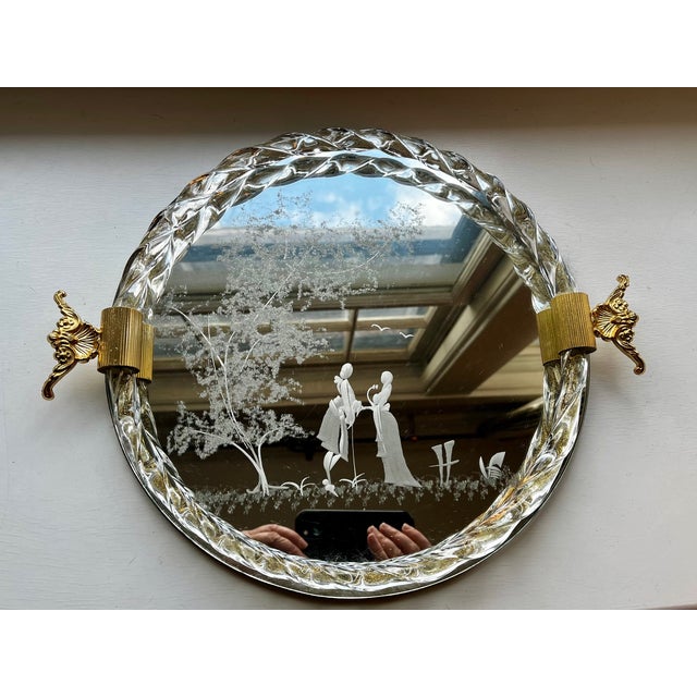 1940s Venetian Murano Style Gold Fleck Dresser Tray For Sale In Saint Louis - Image 6 of 8