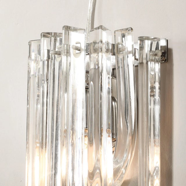 Modern Modernist Pair of Hand Blown Translucent Murano Glass Ribbon Sconces For Sale - Image 3 of 12