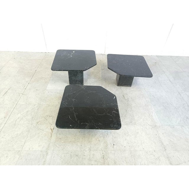Vintage Marble Nesting Tables, 1970s, Set of 3 For Sale - Image 3 of 12