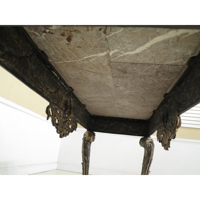 1990s Traditional Classical Marble Top Bronze Base Console ...