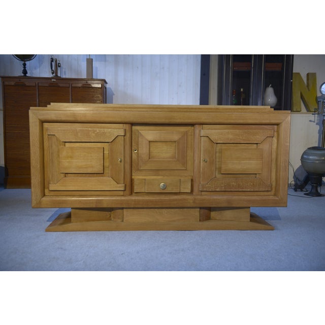 Brutalist Art Deco Oak Sideboard in the style of Charles Duduyt, 1930s-1940s For Sale - Image 17 of 17