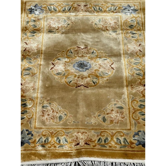 Small Vintage Chinese Silk Rug, 1990s For Sale - Image 13 of 18