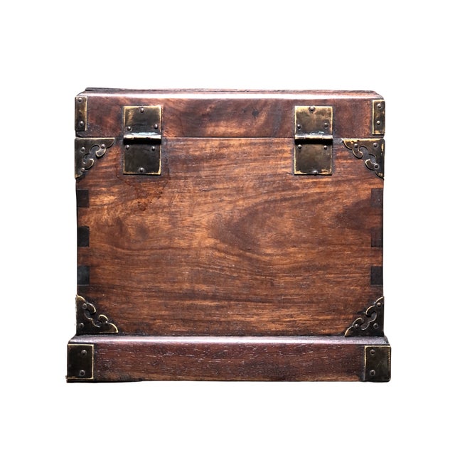 Wood 1980s Vintage Carved Huali Wood Two-Drawer Jewelry Box For Sale - Image 7 of 9