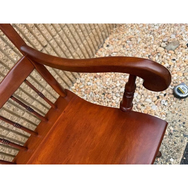 Wood Antique Early American Primitive Style Solid Wood Rock Maple Bench For Sale - Image 7 of 18