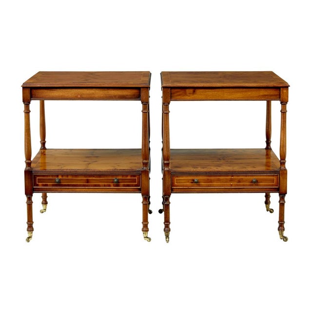 Brown Burr Yew Side Tables, 1980, Set of 2 For Sale - Image 8 of 8