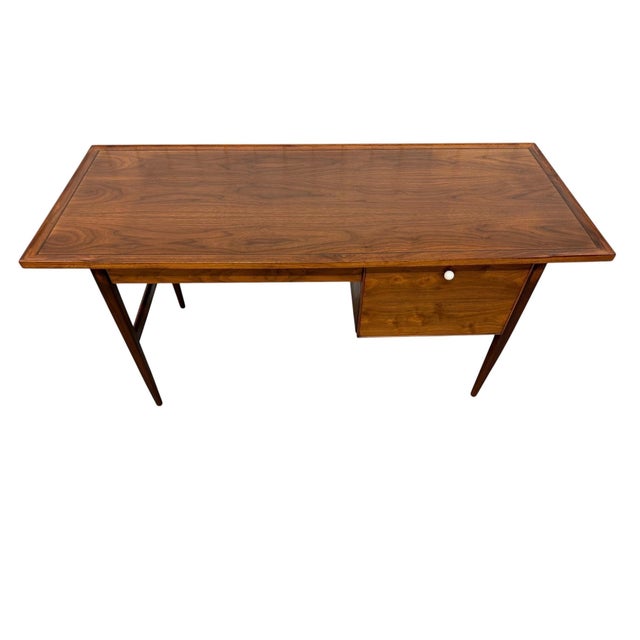 1960s Mid-Century Modern Drexel Declaration Walnut Writing Desk - Refinished! For Sale - Image 5 of 9