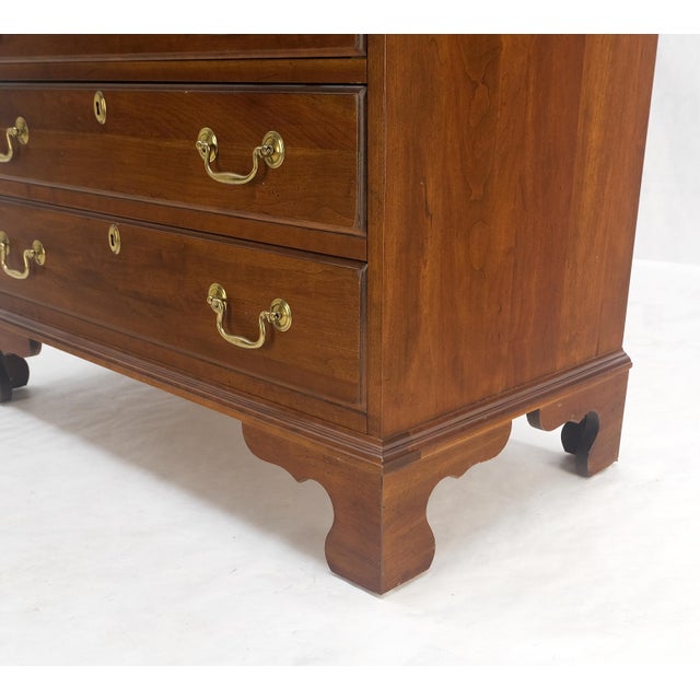 Traditional Solid Cherry Multi Compartment Drop Front Secretary Desk w/ Drawer File Cabinet For Sale - Image 3 of 14