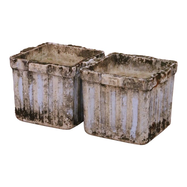 Pair of 19th Century French Normandy Cast Stone Garden Planters For Sale