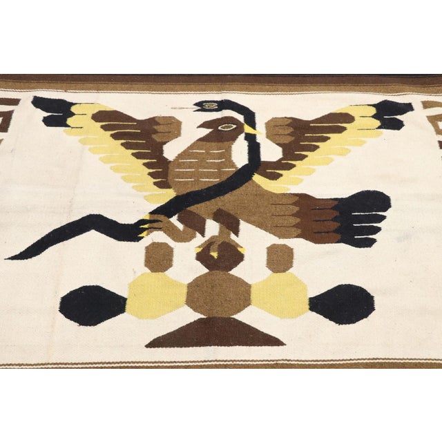 Vintage Mexican Serape Blanket Kilim Rug - 04'06 X 06'07 For Sale - Image 4 of 9