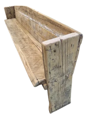 Primitive Rustic Farmhouse Reclaimed Barnwood Pew Bench 42 In.