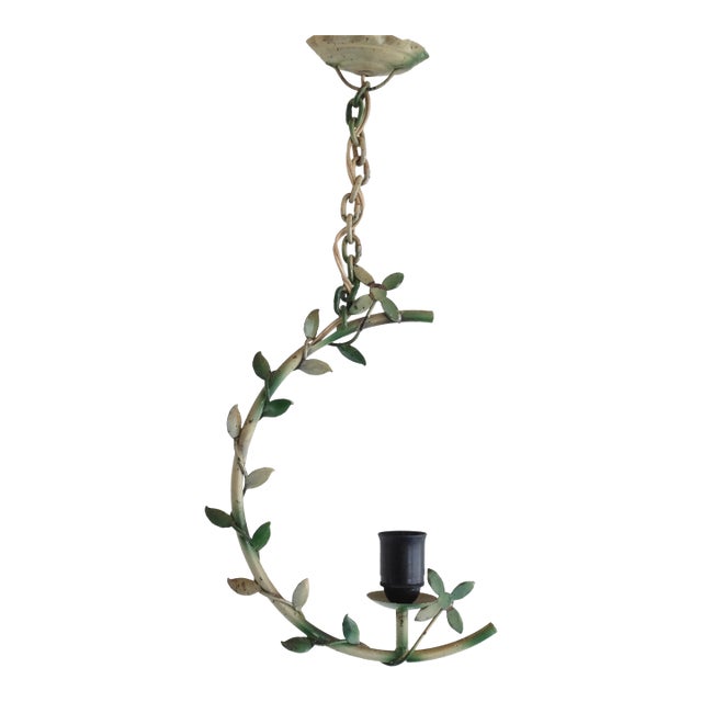 1950s Half Moon Leaf Decorated Outdoor Pendant For Sale