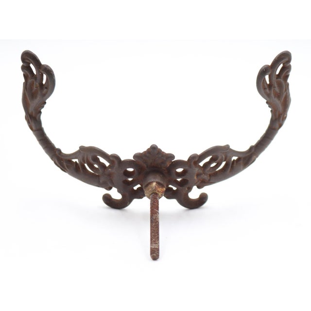 Victorian Bronze Plated Cast Iron Antique Hall Tree Hook For Sale - Image 6 of 6