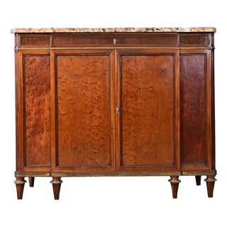 French 19th Century Birdseye Maple and Marble Top Buffet For Sale