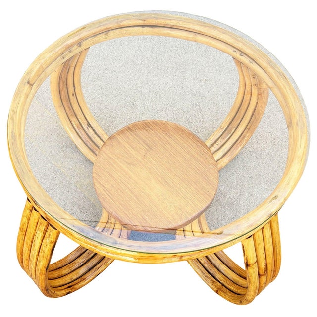 1940s 1940s Restored Rattan Three-Strand Loop Leg Coffee Table For Sale - Image 5 of 6