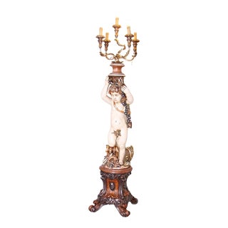 Baroque 5-Armed Table Lamp For Sale