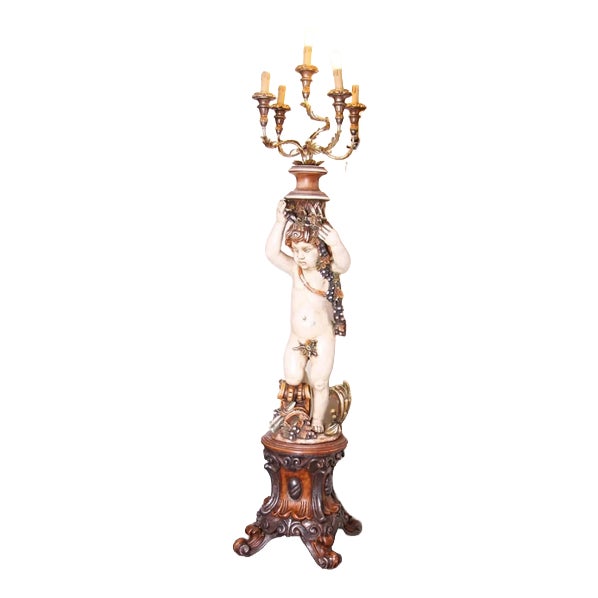 Baroque 5-Armed Table Lamp For Sale