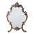 Hollywood Regency Large Italian Rococo Easel Back Table Mirror in Silver Metal For Sale
