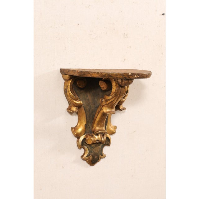 Brass Mid 20th Century Italian Gilt-Wood Wall Bracket For Sale - Image 8 of 9