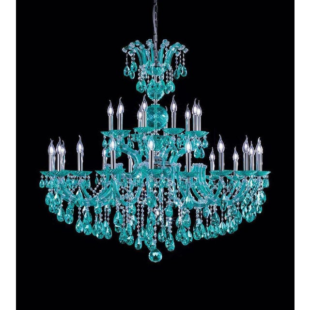 Maria Theresa 30 Lights Chandelier in Colored Artisan Crystal by Aggiolight For Sale - Image 4 of 10