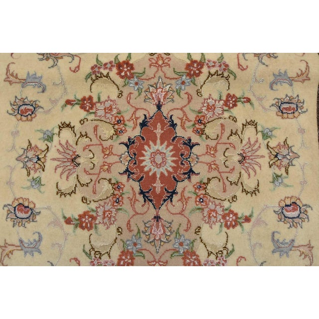 Fine Tabriz Runner 2’8” X 15’6” Ivory Wool Traditional Hand-Knotted Oriental Rug For Sale - Image 10 of 15