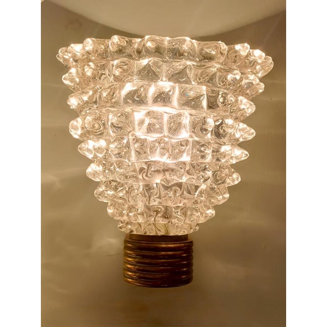 Rostrato Murano Glass and Brass Wall Lamp by Ercole Barovier for Barovier & Toso, Italy, 1940s For Sale - Image 10 of 14
