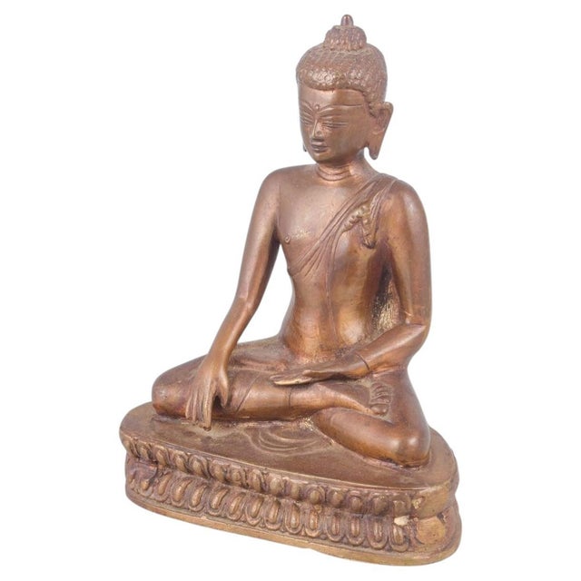 19th Century Seated Buddha Figure in Bronze with Classical Meditative Pose For Sale - Image 5 of 5