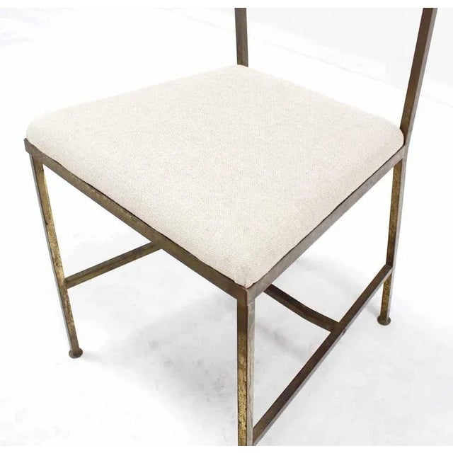 Brass 1940s Brass Dining Side Chairs - Set of 6 For Sale - Image 8 of 9