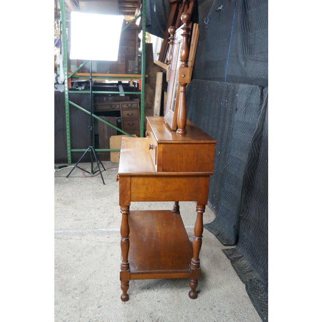 Antique Victorian Plum Pudding Mahogany Washstand Vanity W Mirror 62" For Sale - Image 16 of 18