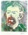 Paper "Green Eyed Man With a Beard" by Listed Artist Martha Holden For Sale - Image 7 of 7