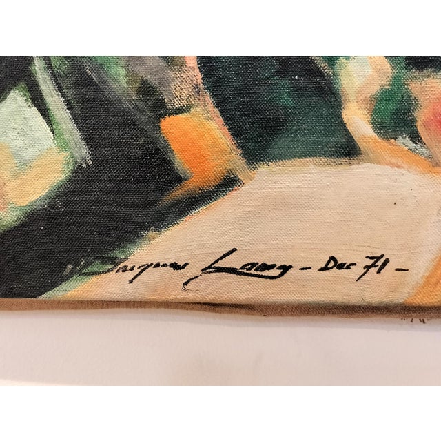 1970s Mid Century Expressionist Landscape "Cork Oaks" by French Artist Jacques Lamy For Sale - Image 5 of 7