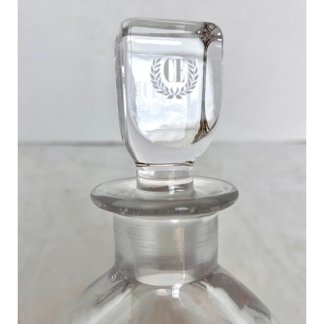 Glass Vintage Orrefors Lead Crystal Monogrammed Decanter For Sale - Image 7 of 11