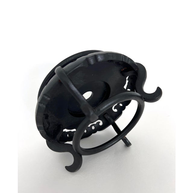 1980's Vintage Hong Kong Chinese Dark Brown Ebony Rosewood Display Stand or Pedestal 4.25" For Sale - Image 4 of 4